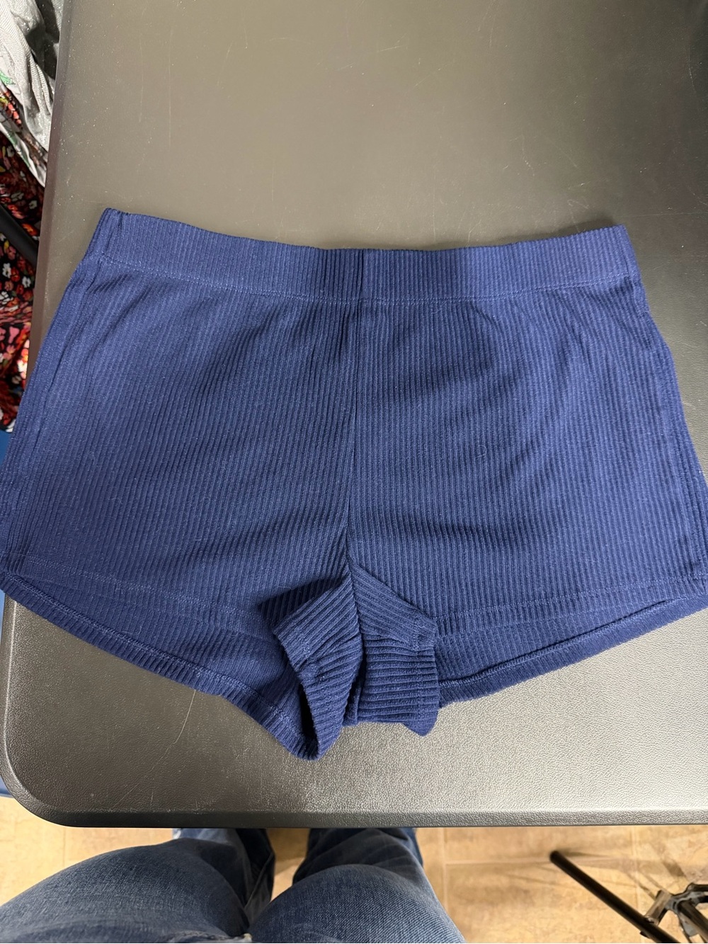 Women’s Ribbed Navy Lounge Shorts